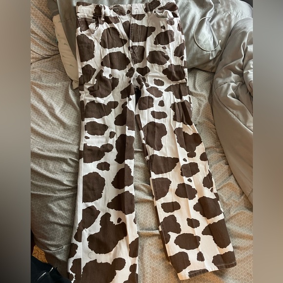Brand New Cow Print Flared Jeans! - Picture 2 of 4